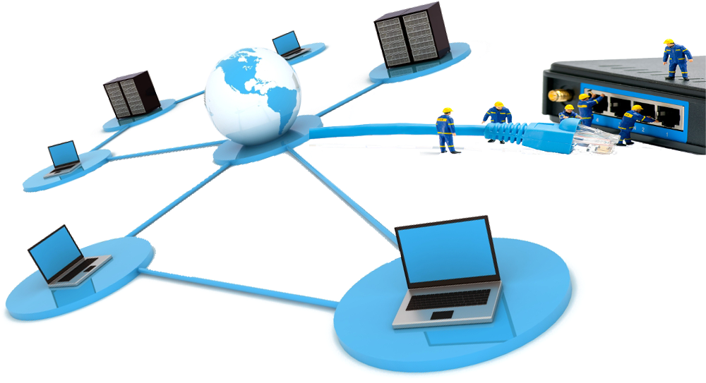 Network engineer configuring infrastructure